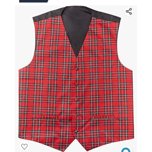 None Other - Red plaid vest